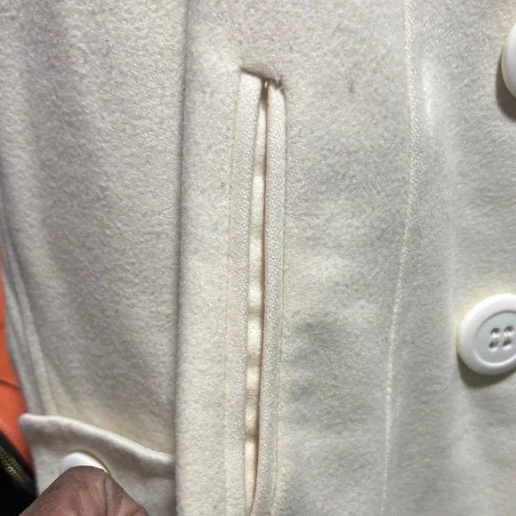 dELiA*s Women's Cream Pea Coat - Picture 3 of 9